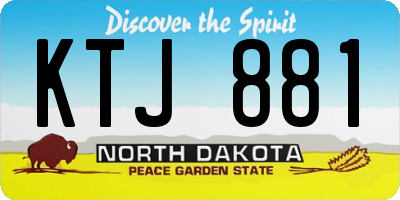ND license plate KTJ881