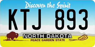 ND license plate KTJ893