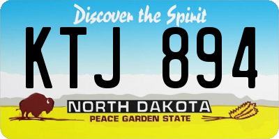 ND license plate KTJ894