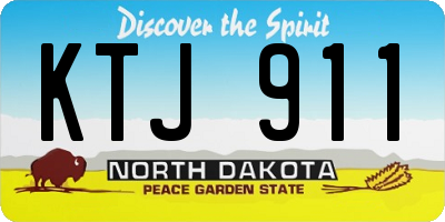 ND license plate KTJ911