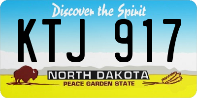 ND license plate KTJ917