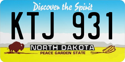 ND license plate KTJ931