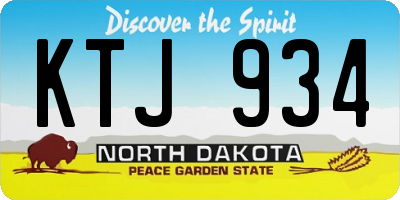 ND license plate KTJ934