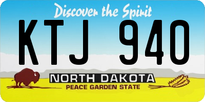 ND license plate KTJ940