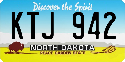 ND license plate KTJ942