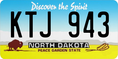 ND license plate KTJ943
