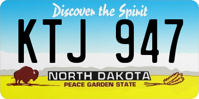 ND license plate KTJ947
