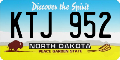 ND license plate KTJ952