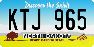 ND license plate KTJ965