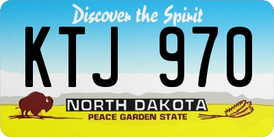 ND license plate KTJ970