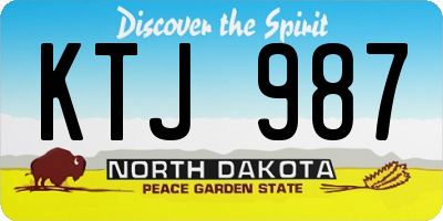 ND license plate KTJ987