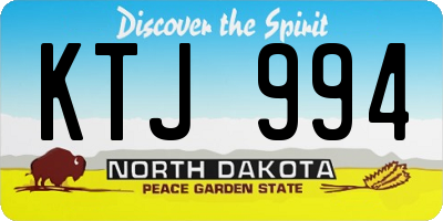 ND license plate KTJ994