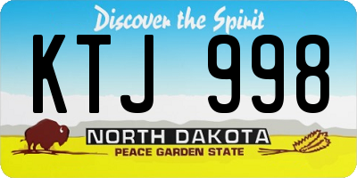 ND license plate KTJ998
