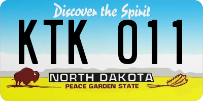 ND license plate KTK011