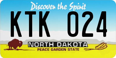 ND license plate KTK024