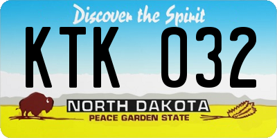 ND license plate KTK032