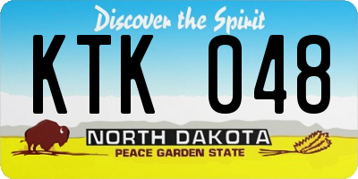 ND license plate KTK048