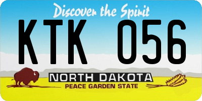 ND license plate KTK056
