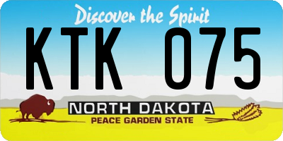 ND license plate KTK075