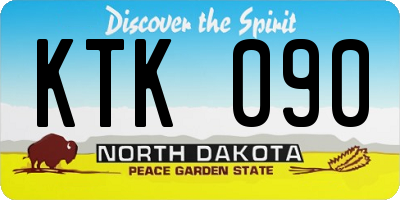 ND license plate KTK090