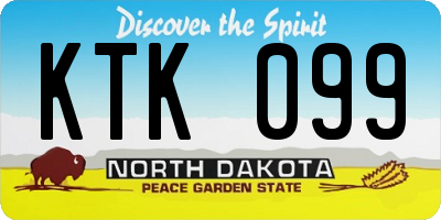 ND license plate KTK099