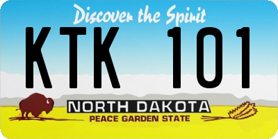 ND license plate KTK101