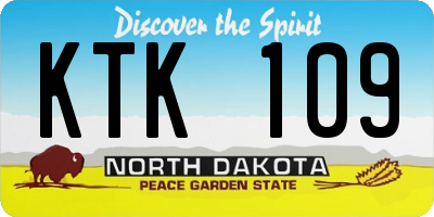 ND license plate KTK109