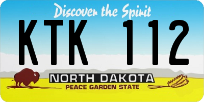 ND license plate KTK112