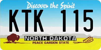 ND license plate KTK115