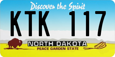 ND license plate KTK117