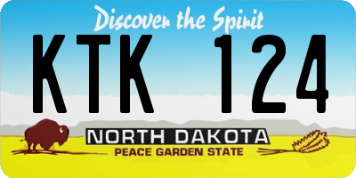 ND license plate KTK124