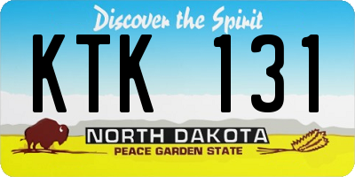 ND license plate KTK131