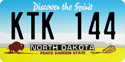 ND license plate KTK144