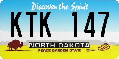 ND license plate KTK147