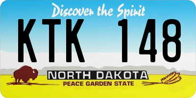 ND license plate KTK148