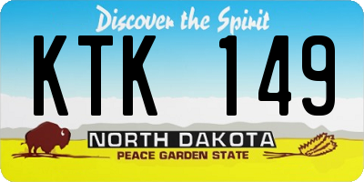 ND license plate KTK149