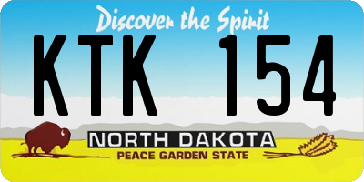ND license plate KTK154