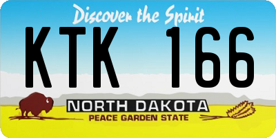 ND license plate KTK166