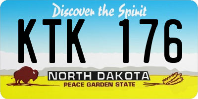 ND license plate KTK176