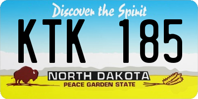 ND license plate KTK185