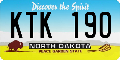 ND license plate KTK190