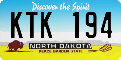 ND license plate KTK194