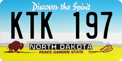 ND license plate KTK197