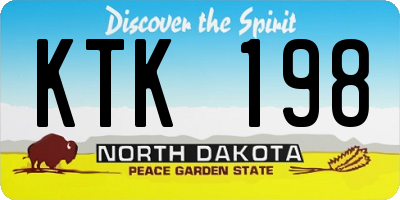 ND license plate KTK198