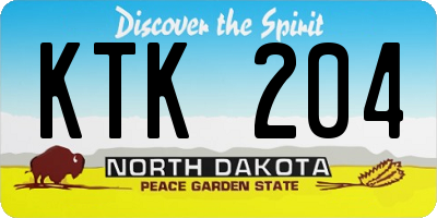 ND license plate KTK204