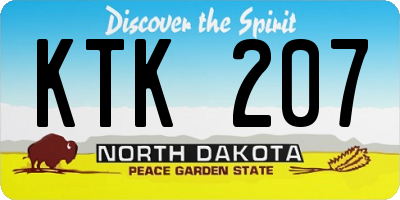 ND license plate KTK207