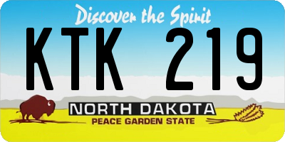ND license plate KTK219