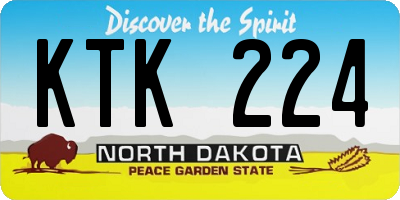 ND license plate KTK224