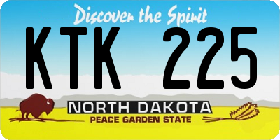 ND license plate KTK225
