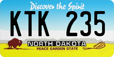 ND license plate KTK235